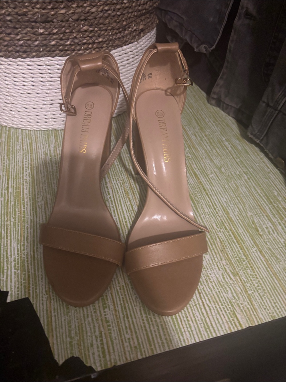 Dream Pairs Brown Strappy Ankle-Strap Heels